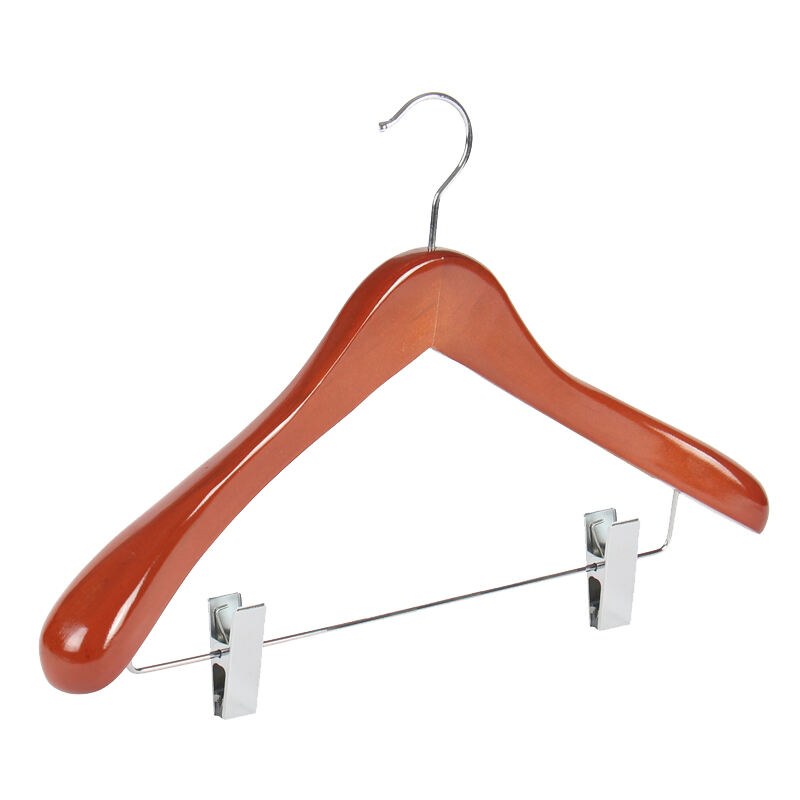 FSC-Certified Wooden Hanger with Pants Clips