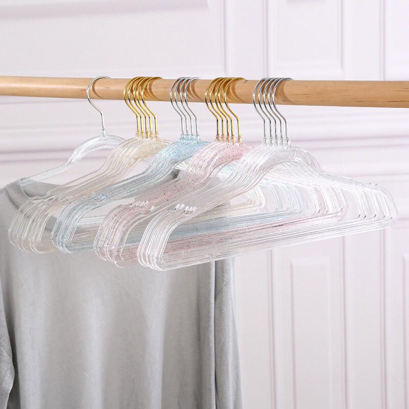 Acrylic recycled plastic clothes hanger