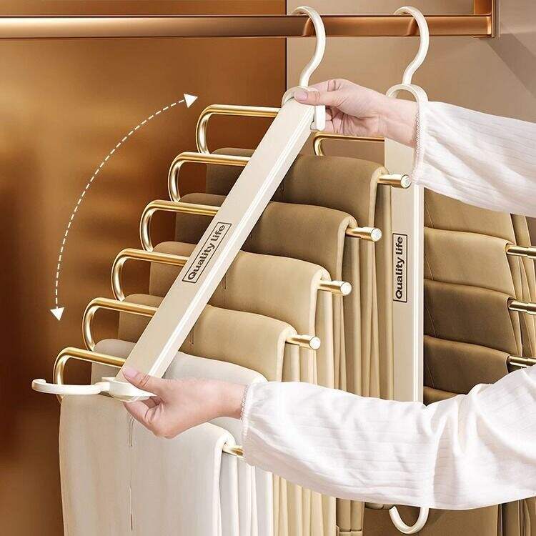 Multi functional folding Space-Saving clothes hanger 