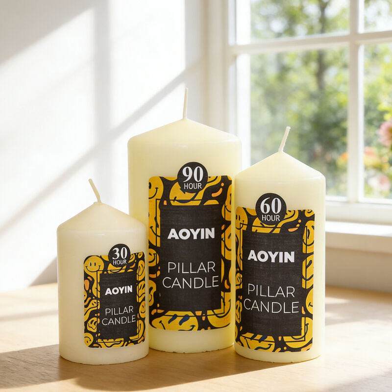 classic white paraffin smokeless candle for church