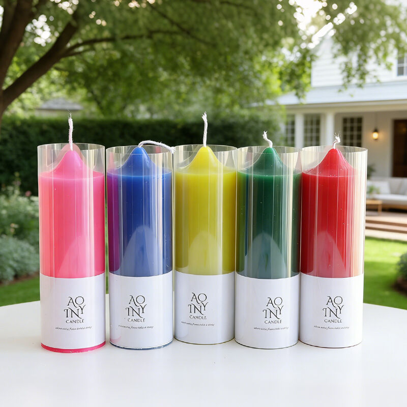 wholesale colorful pillar candle romantic wedding decorations candles