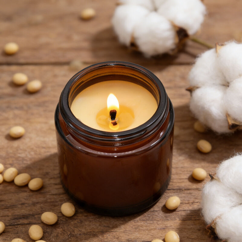 Natural Amber Glass Jar Candles Smokeless Gift Wedding Candles