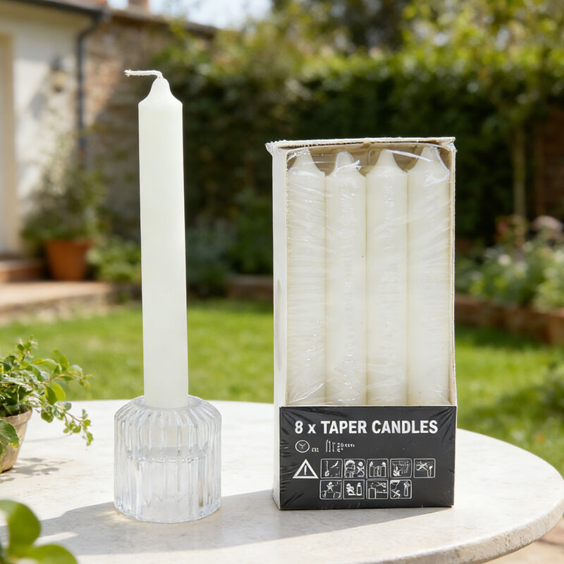 high quality long household white paraffin wax fluted candle