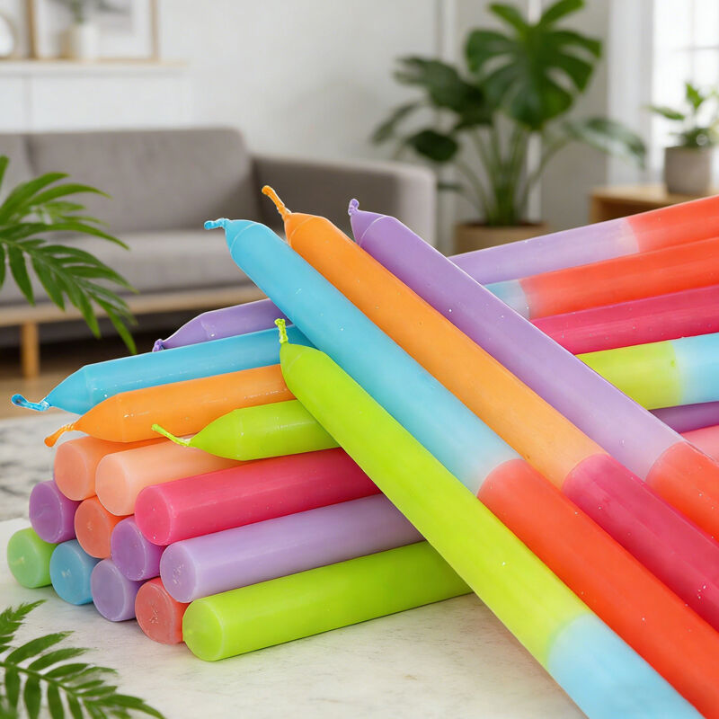 wholesale two-color paraffin wax dip dye taper candle