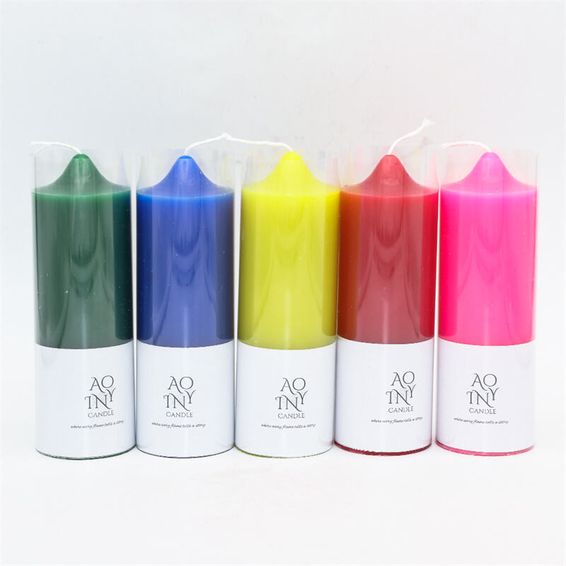 wholesale colorful pillar candle romantic wedding decorations candles
