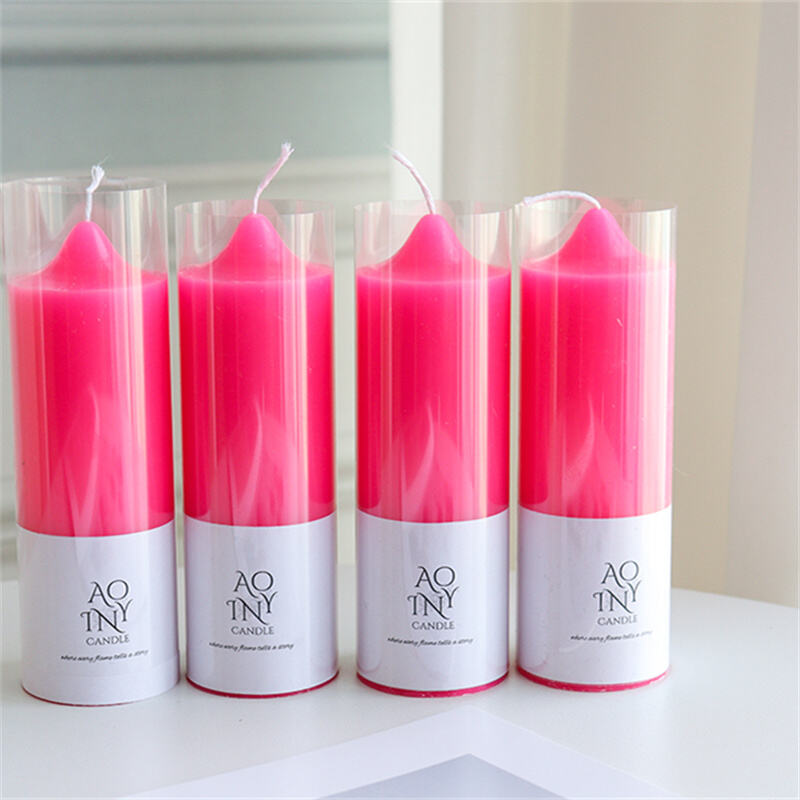 wholesale colorful pillar candle romantic wedding decorations candles