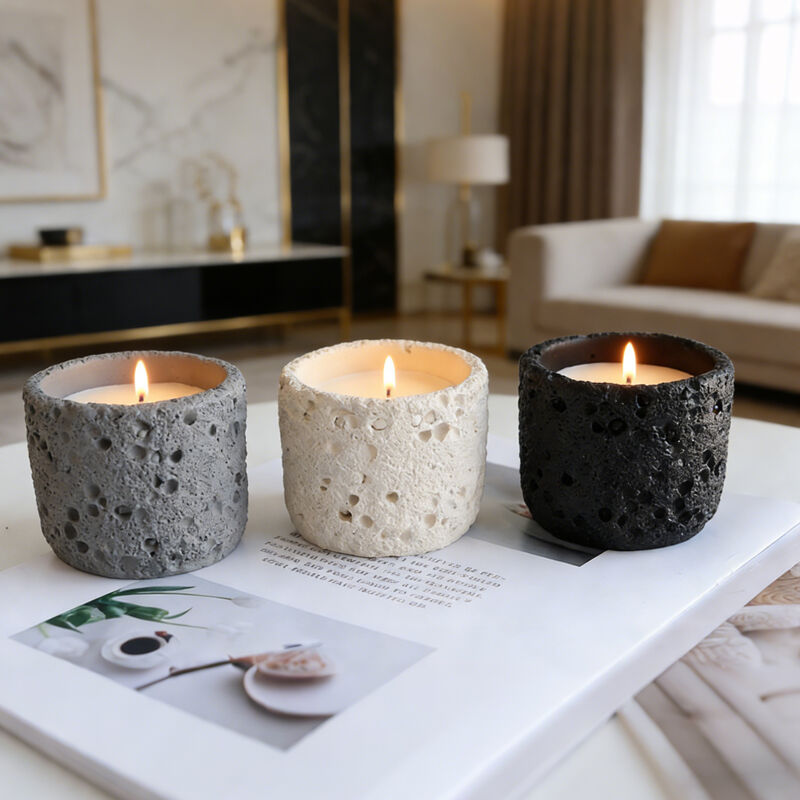 Essential Oil Scent Color Ceramic Cement Jar Candle