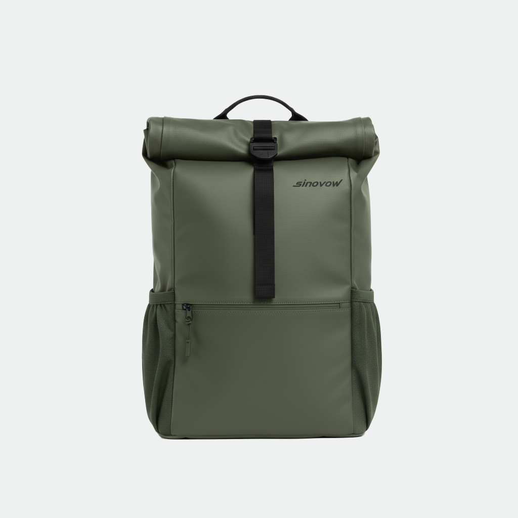 Urban Commuter Backpack with Padded Laptop Sleeve and Roll Top Closure