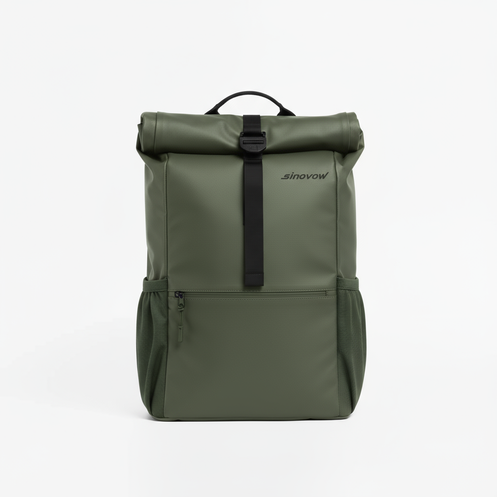 Städtischer Pendler-Rucksack mit gepolstertem Laptopfach und Roll-Top-Verschluss