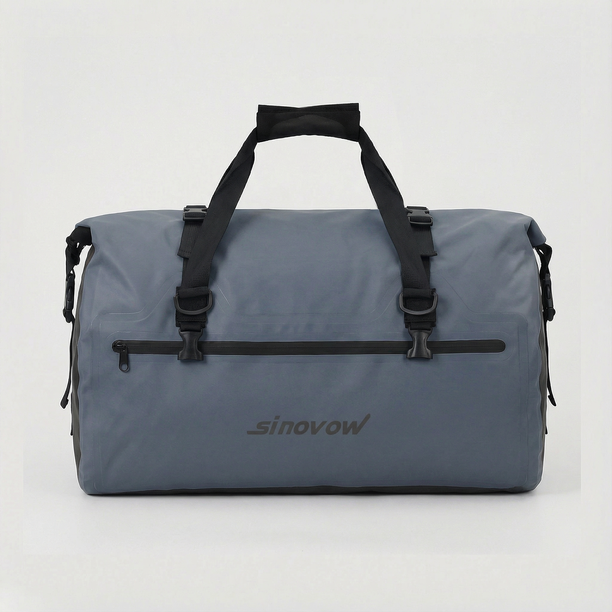 Kobaltblauer 500D PVC-wasserdichter Duffel mit schwarzen Seitenstreifen