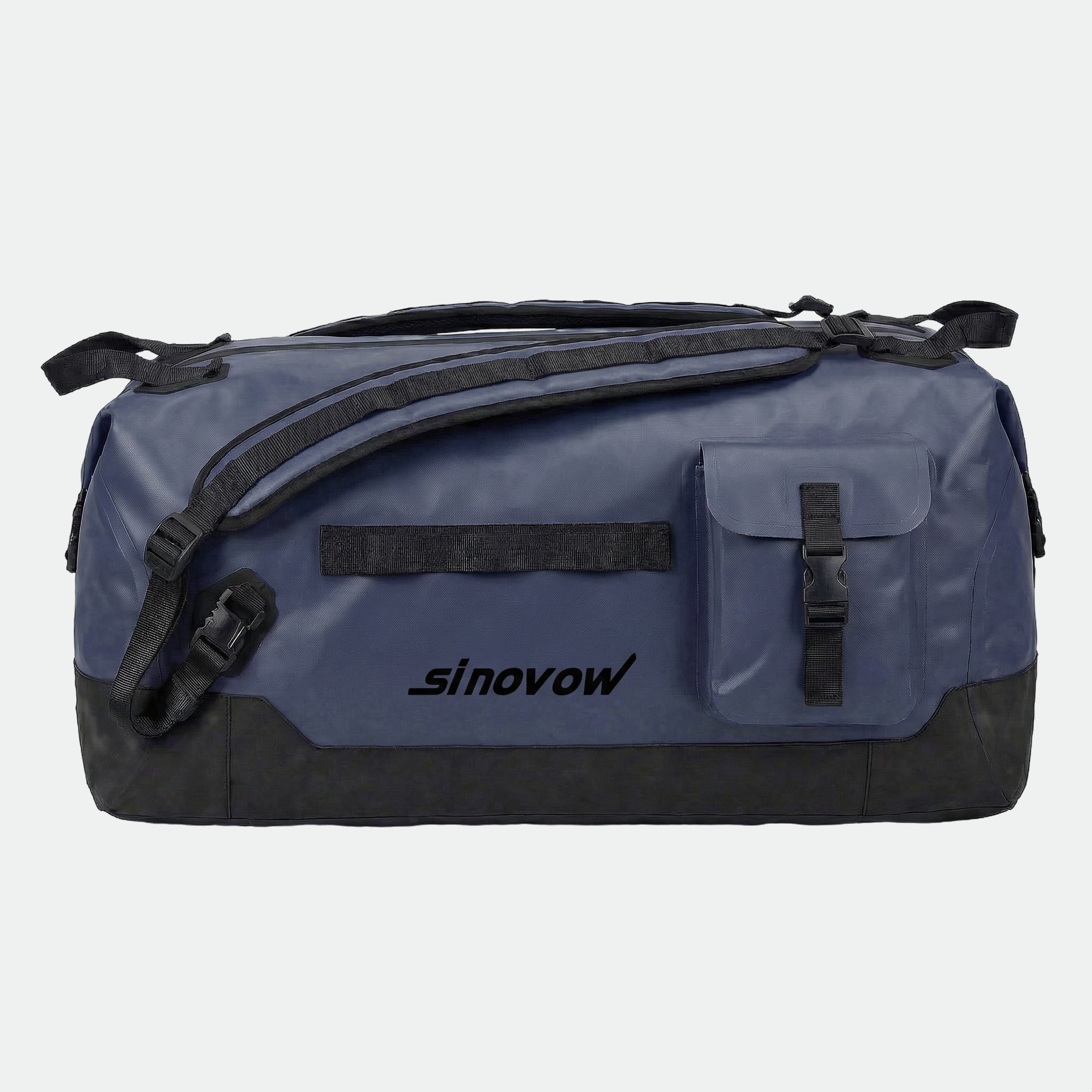 Navy 840D Nylon Dual-TPU Duffel with Black Bottom Runner
