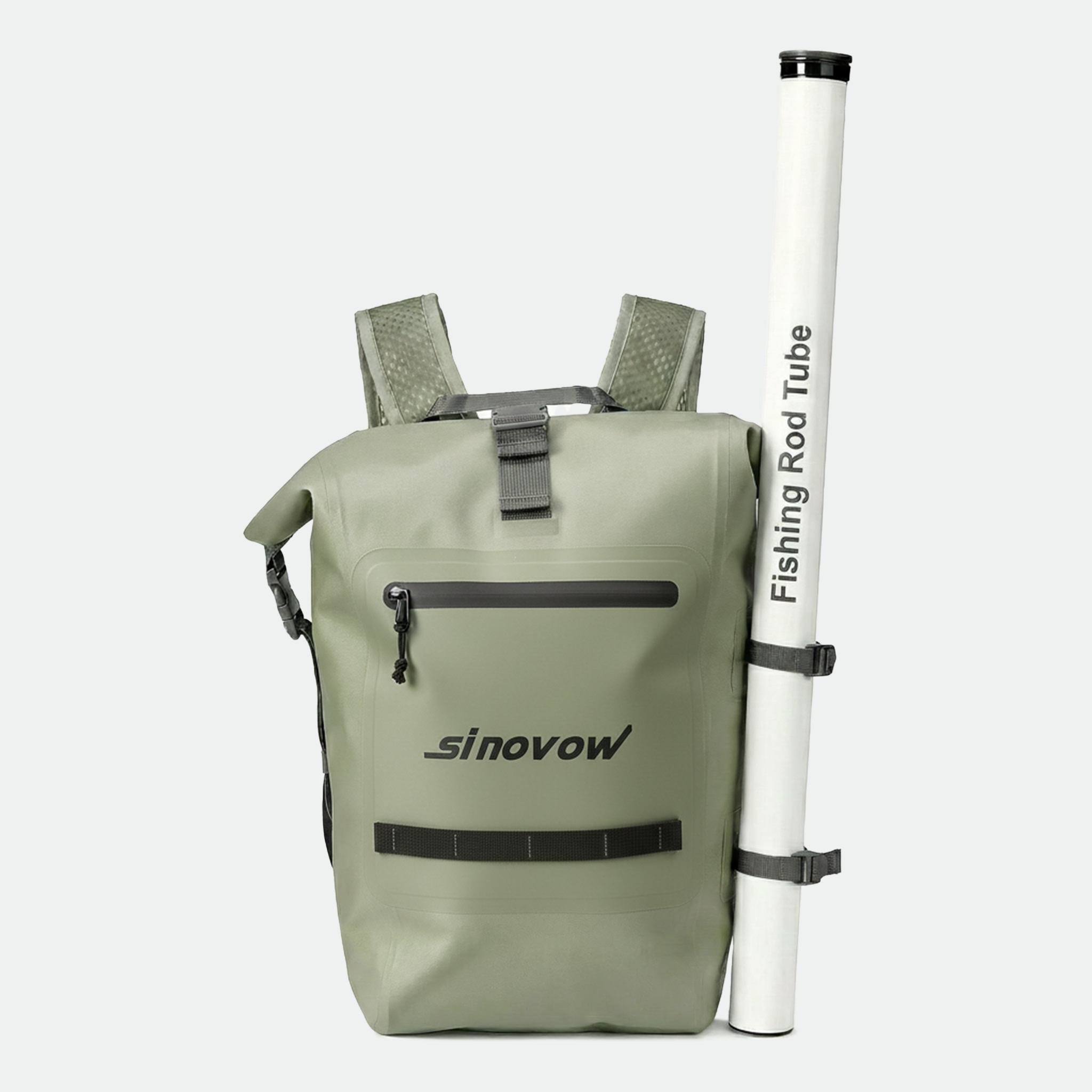 Wasserdichte Angel-Trockentasche als Rucksack mit Angelrutenhalter