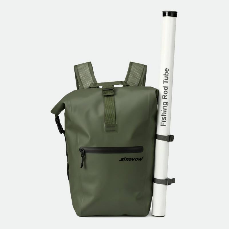 Waterproof Roll Top Fishing Backpack Durable Outdoor Tackle Storage Bag