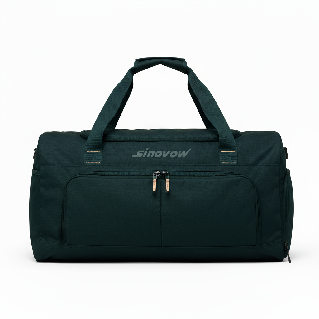 Dunkelgrüner Polyester-Reise-Carryall mit verdeckter Tasche auf der Rückseite