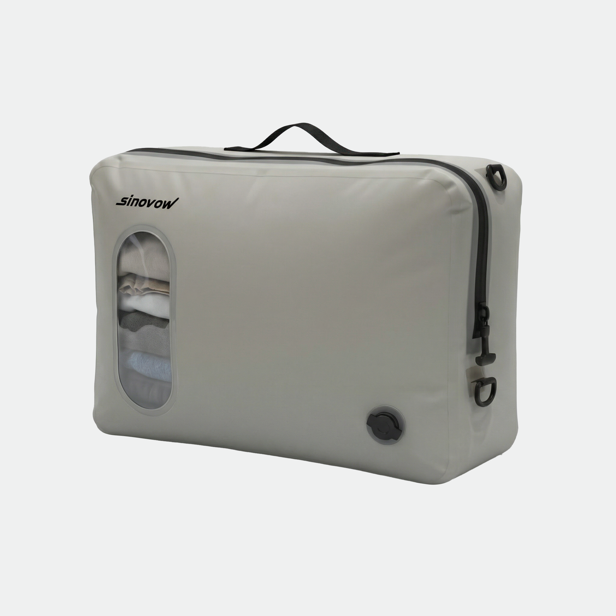 Light Gray Space-Saving Vacuum Storage Bag with Transparent Window