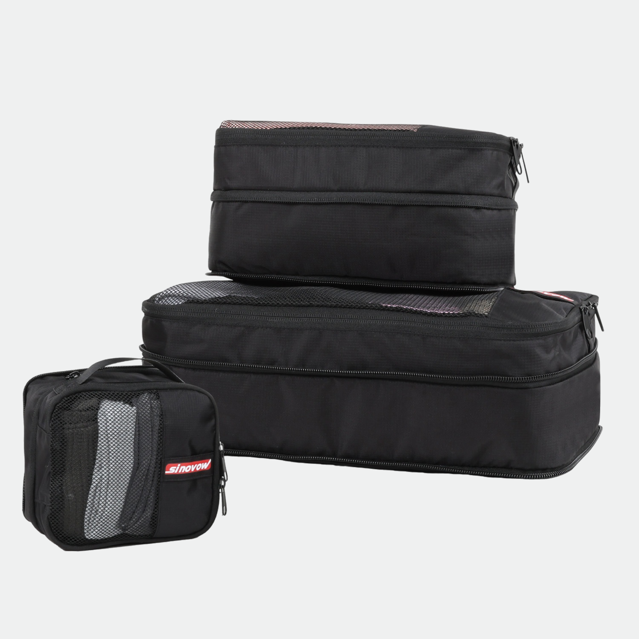 Packing Organizer Bags with Double Zipper & Breathable Mesh Panel