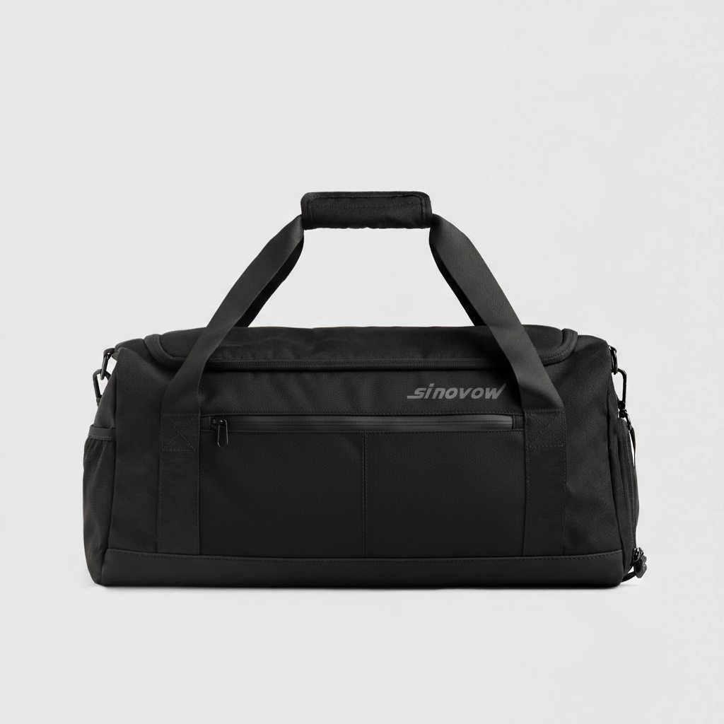Schwarze Polyester-Reisetasche mit vier Fächern und gemischten Öffnungen