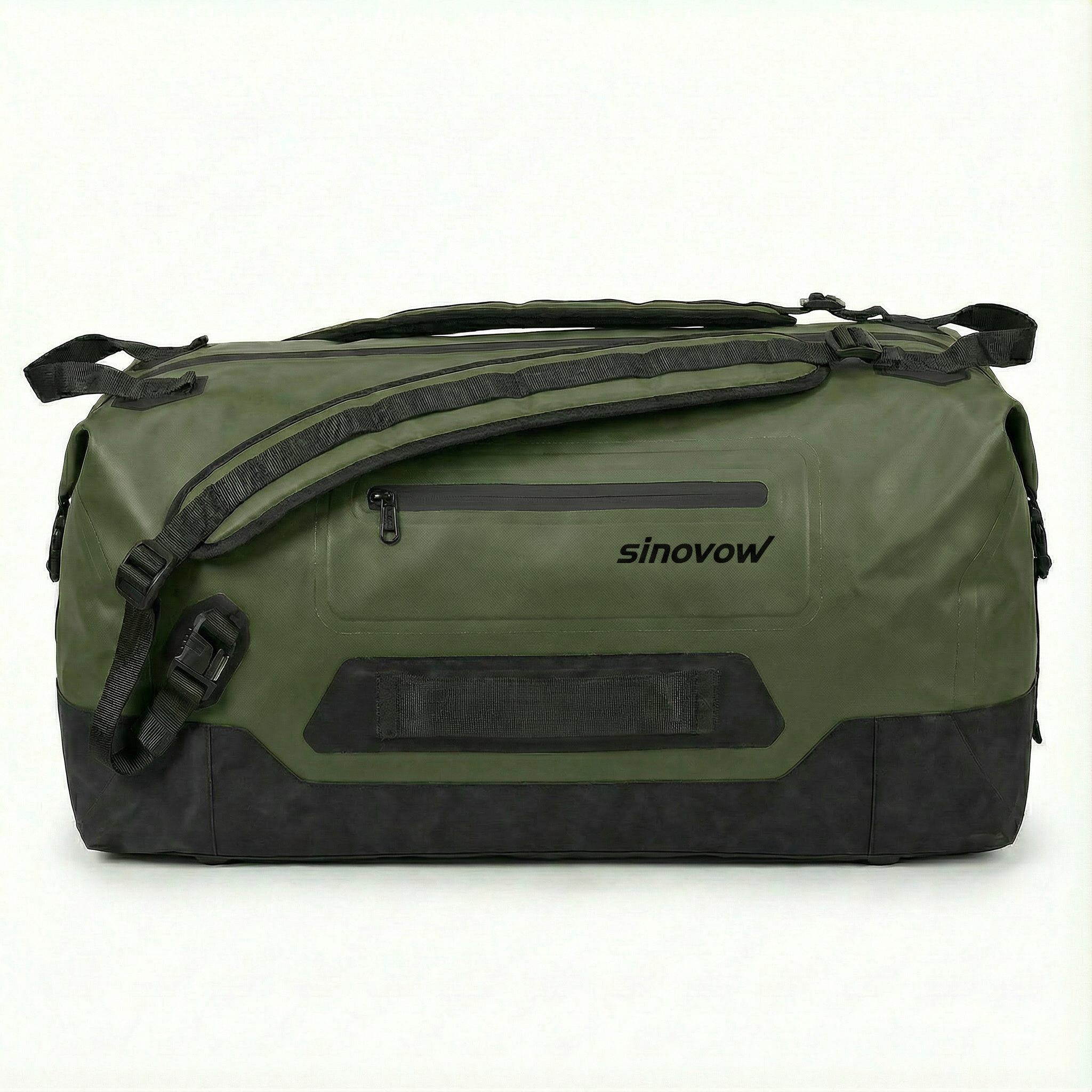 Viridinfarbener 840D-Nylon-Dual-TPU-Duffel mit schwarzer Bodenplatte