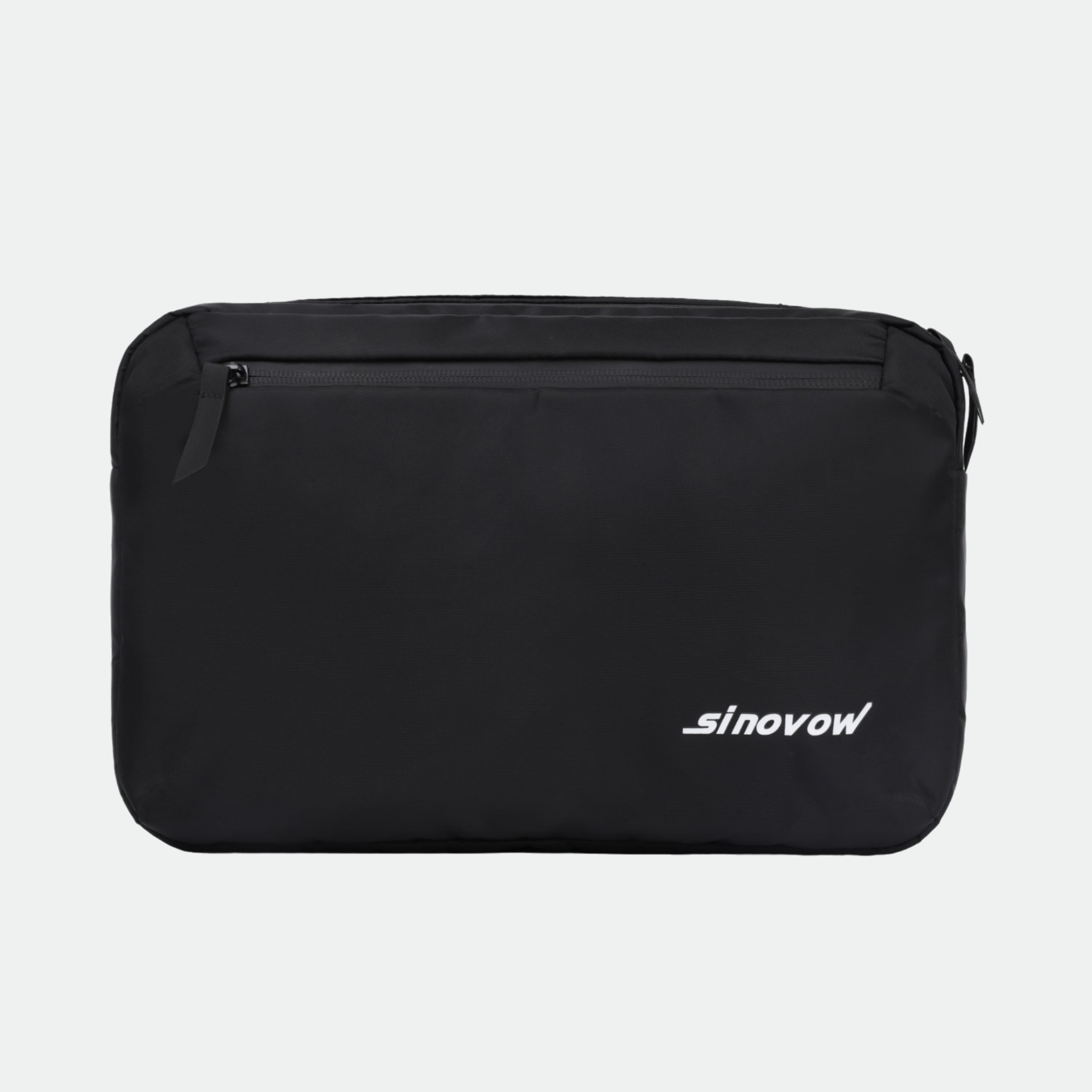 Schwarzer Multimaterial-Sling aus Twill-Nylon und Sechseck-Mesh