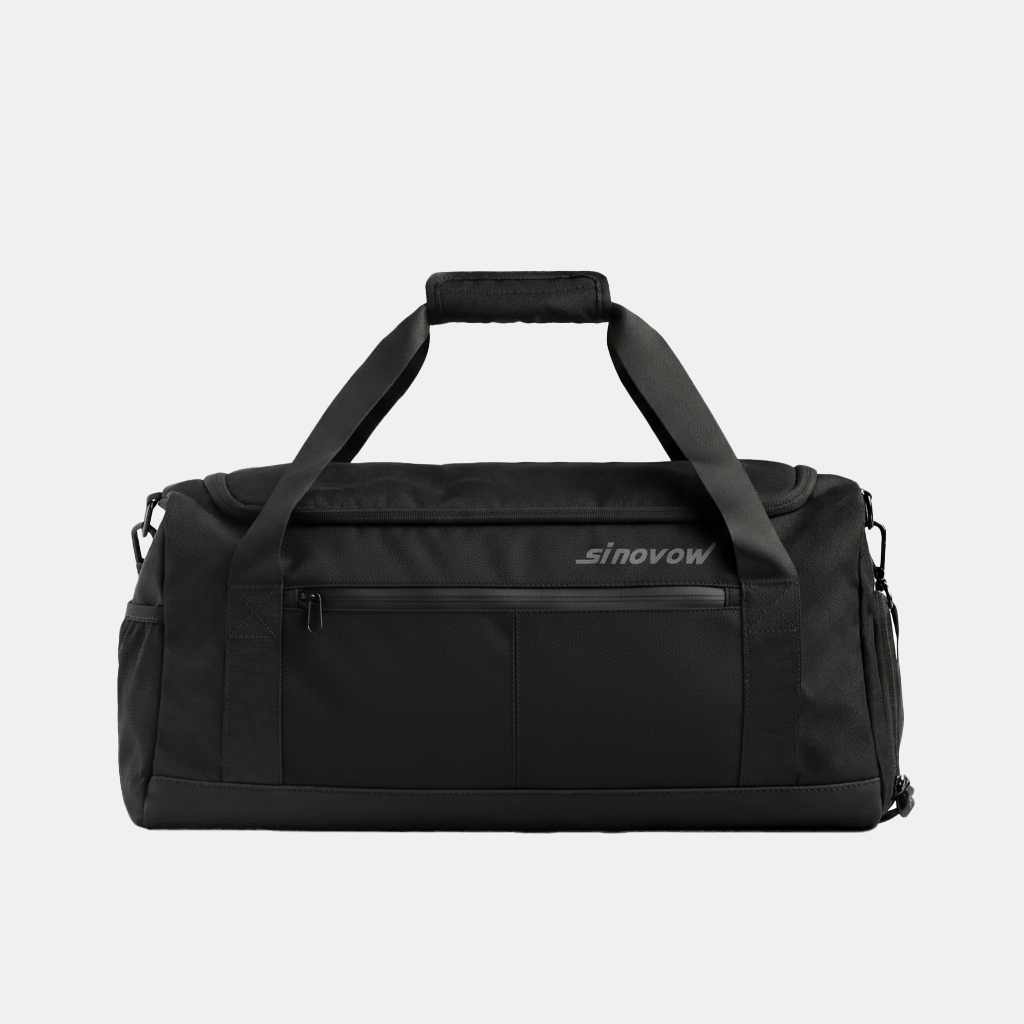 Schwarze Polyester-Reisetasche mit vier Fächern und gemischten Öffnungen