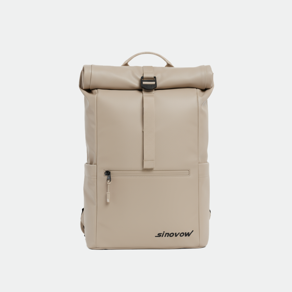 Roll-Top Water-Resistant Backpack Adjustable Capacity Daily Carry Bag