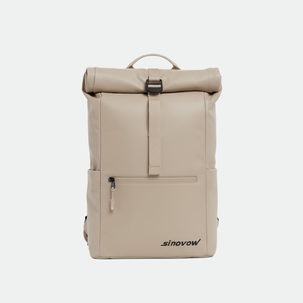 Roll-Top Water-Resistant Backpack Adjustable Capacity Daily Carry Bag