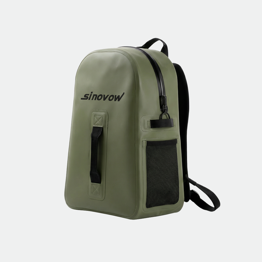 Armee-grüner wasserdichter Trockenrucksack, hochbelastbarer versiegelter Rucksack für Wandern