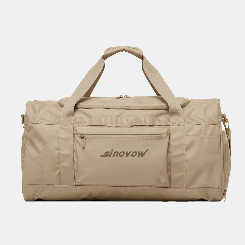 Brown Ripstop Weekender Duffel with Back Concealed Slot
