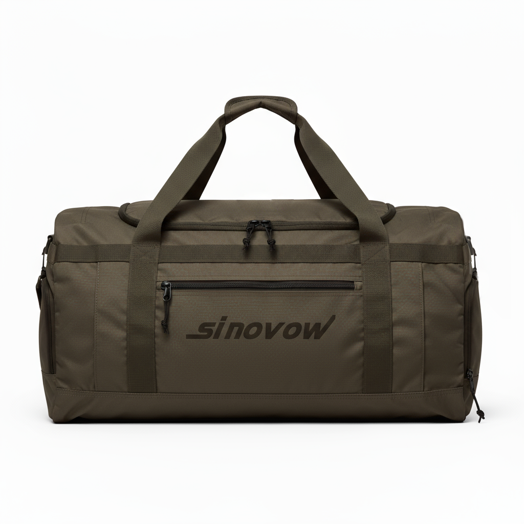 Brauner Polyester-Reise-Holdall mit verdecktem Einschubfach auf der Rückseite