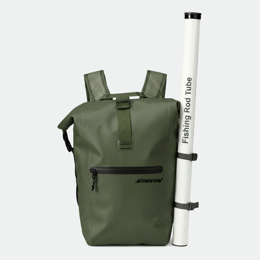 Waterproof Roll Top Fishing Backpack Durable Outdoor Tackle Storage Bag