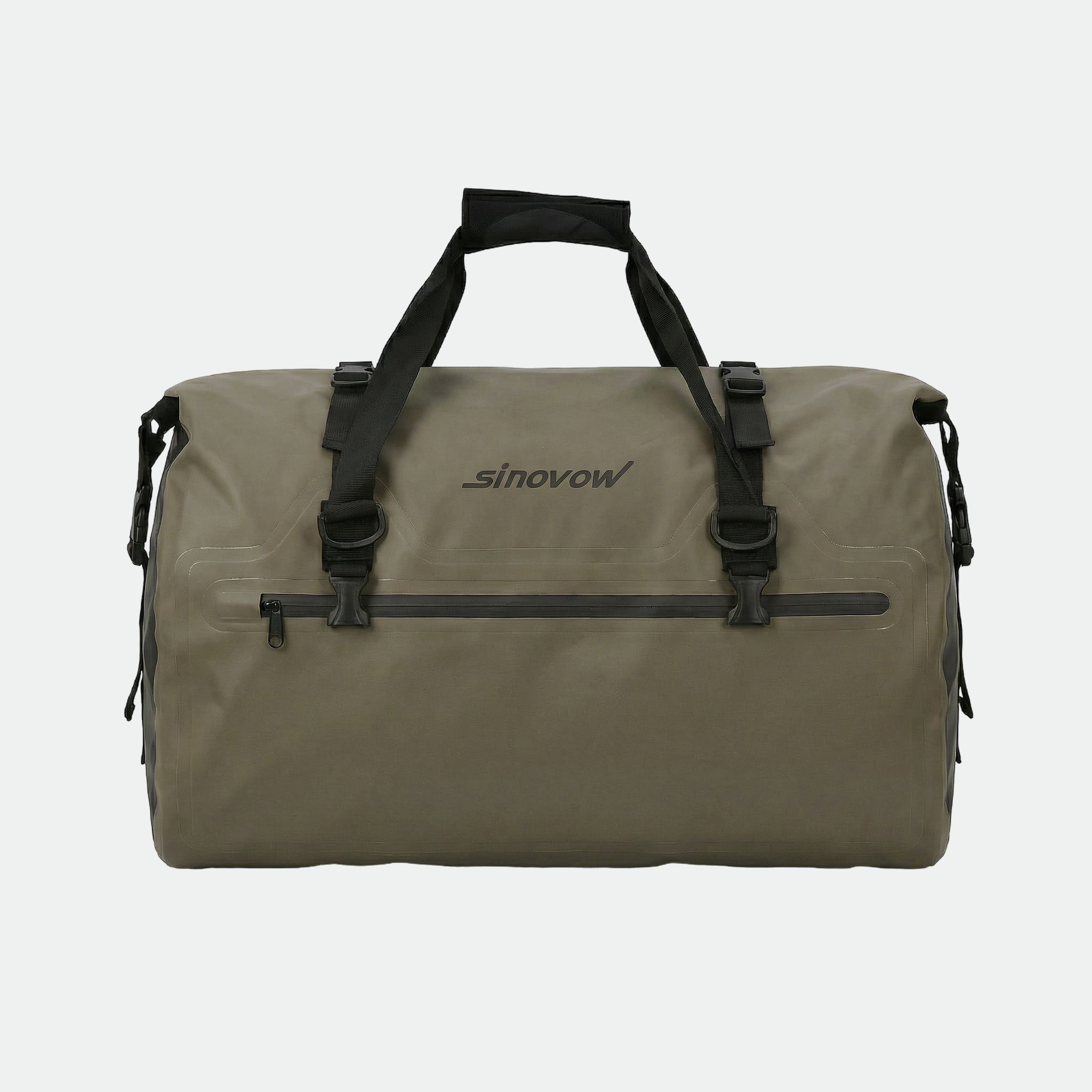 Brown 500D PVC Waterproof Duffel with Black End Walls