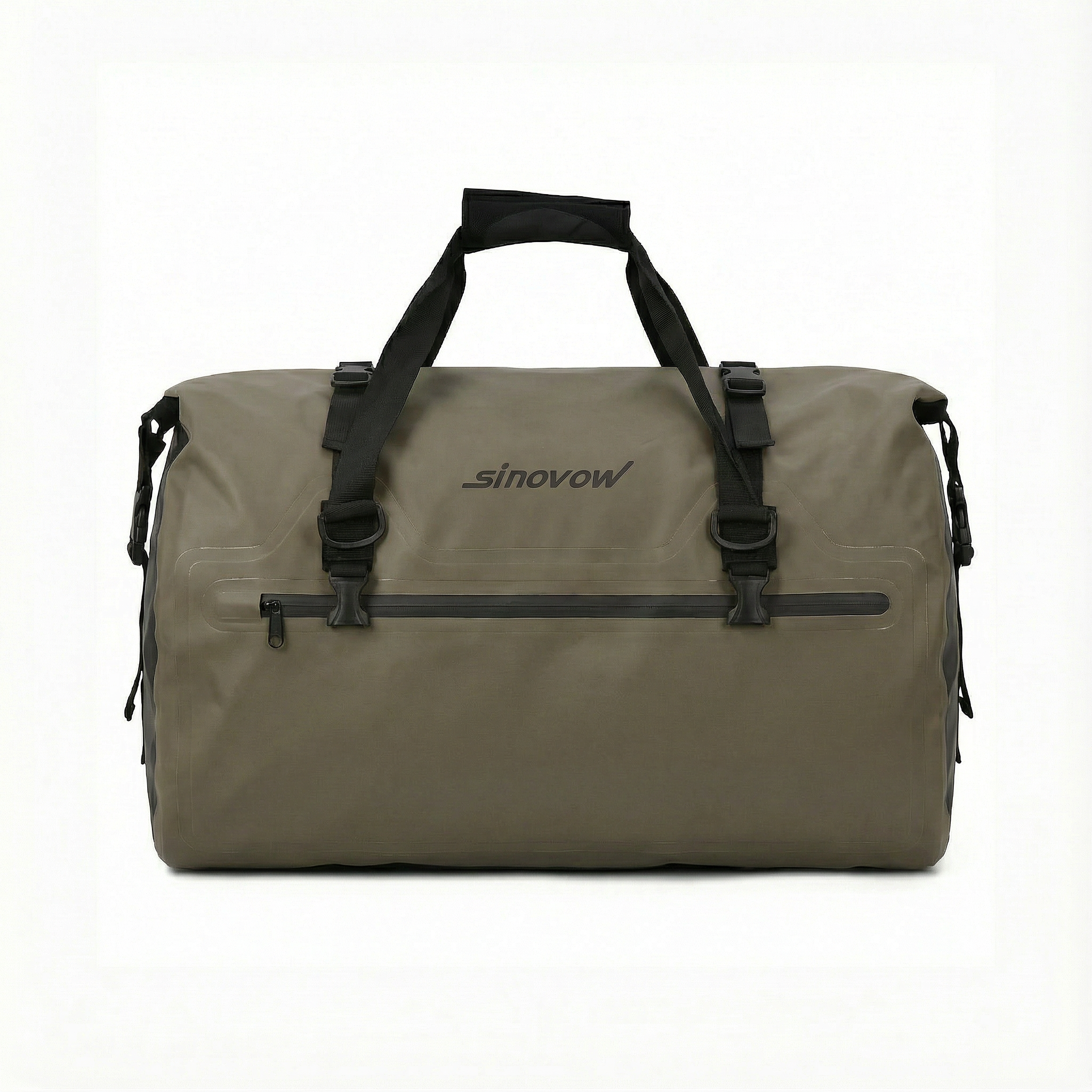 Brauner 500D PVC-wasserdichter Duffel mit schwarzen Endwänden