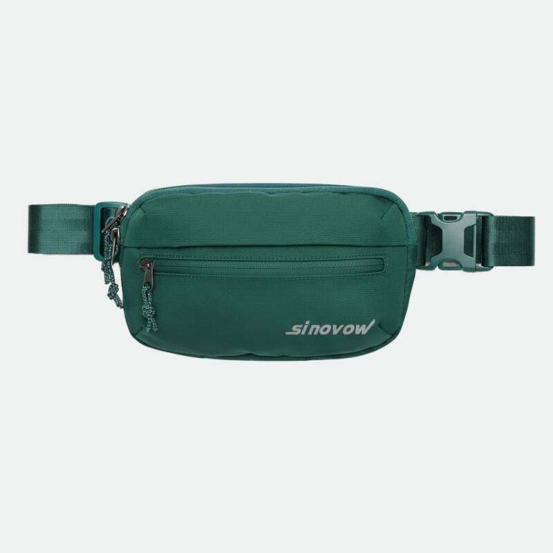 Evergreen Dual-Zip Belt Bag with Buckle Strap