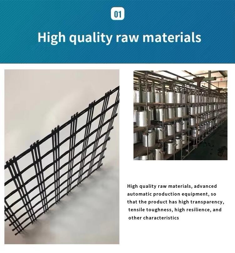 High Quality Plastic HDPE Fiberglass Geogrid for Road Reinforcement Free Sample for 40-40KN 50-50KN 80-80KN 200-200KN Pavements details
