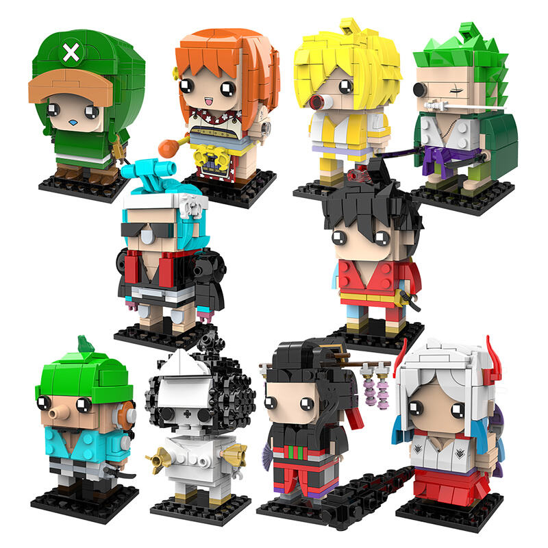 Anime 1 Piece Mini Bricks Zabawki Yamto Robin Burukku Usopp Franky Zoro Sanji Nami Choopper Luffy Postacie Zestawy Bloków Budowlanych