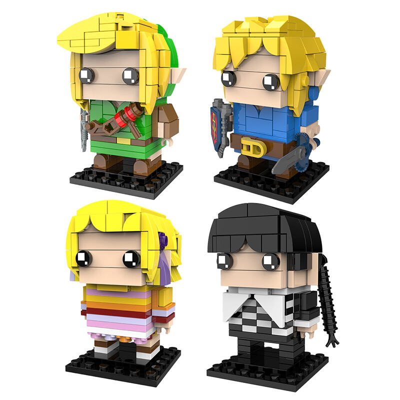 The Legend of Zelda Games Kids Mini Bricks Toys Wednesday Enid Link Character Building Block Sets Brick Head Figure Square Head