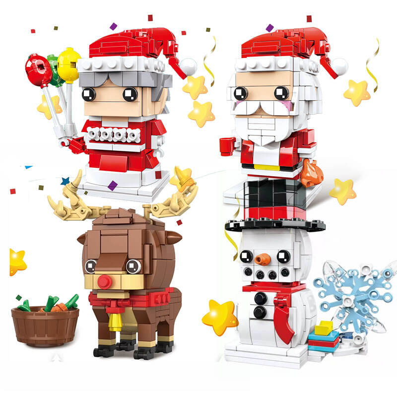 CAYI Best Seller Mini Figura Quadrada de Natal Modelo Conjunto de Blocos de Construção Papai Noel Duende Brinquedo Educacional Presente de Natal para Crianças