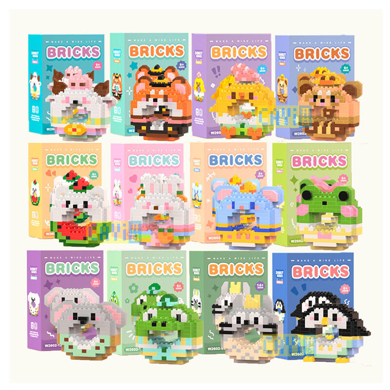 CAYI Cute Donut Series Cartoon Building Blocks 3D Puzzle Toy Micro Small Particle Building Block Set Doughnut DIY Kids Toys