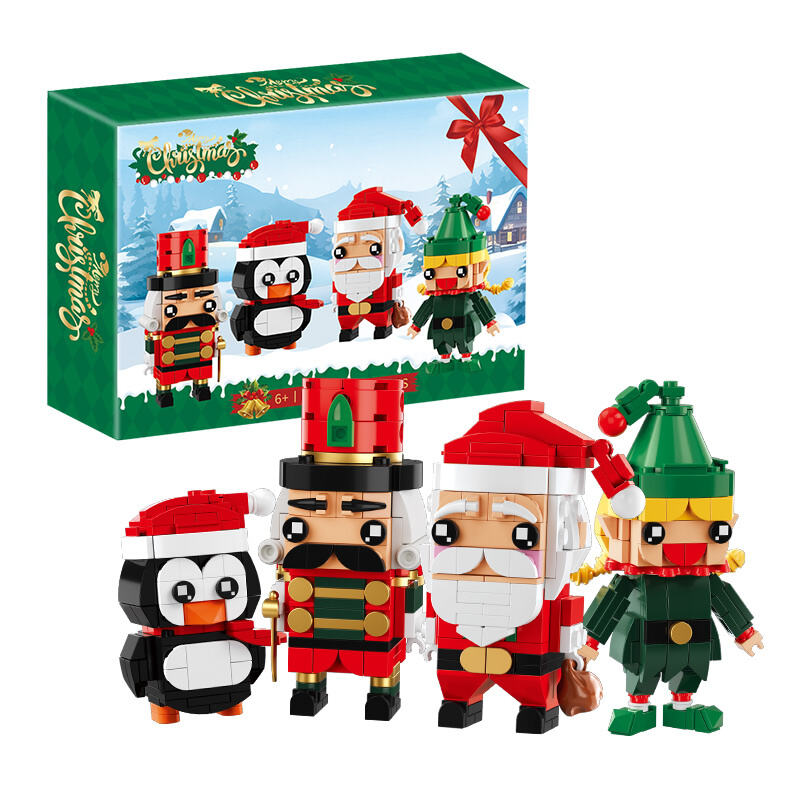 8037 Christmas Brick Head Figure Square Head Figure Santa Claus Elf MOC Building Block Set DIY Educational toys for kids CAYI