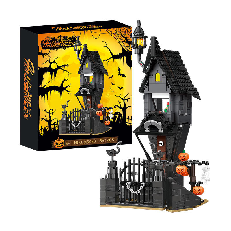 Conjunto de Bloques de Construcción CAYI Casa Encantada de Halloween Pesadilla Antes de Navidad Casa de Jack Conjunto de Ladrillos Montaje Terrorífico Juguete para Niños (564PCS)