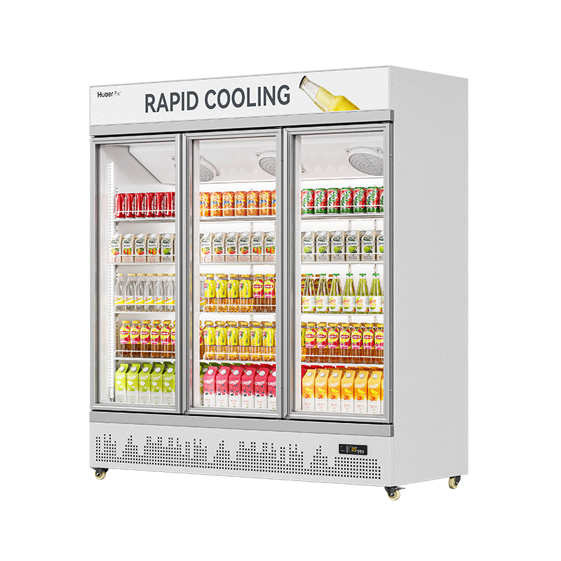 Beverage Fridge White (Top Lightbox, Downmounted Compressor)（3 Doors）