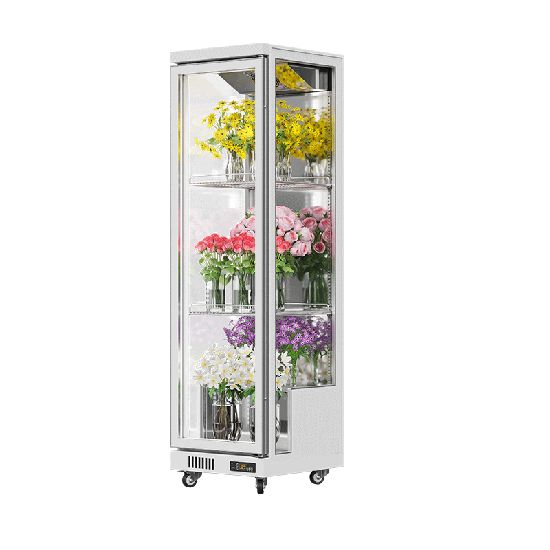 Floral Cooler White (3 Side Display, Rearmounted Compressor)（1 Door）