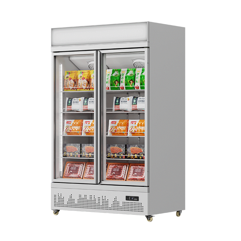 Showcase Freezer White (Top Lightbox, Downmounted Compressor)（2 Doors）