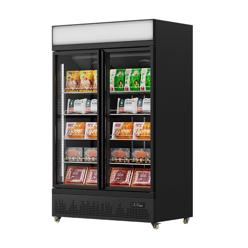 Showcase Freezer Black (Top Lightbox, Downmounted Compressor)（2 Doors）