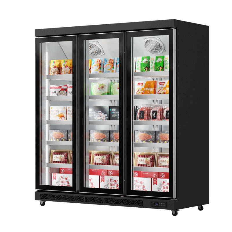 Showcase Freezer Black (Full Door Display, Rearmounted Compressor)（3 Doors）