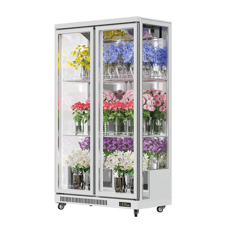 Floral Cooler White (3 Side Display, Rearmounted Compressor)（2 Doors）