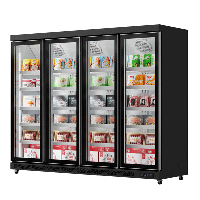 Showcase Freezer Black (Full Door Display, Rearmounted Compressor)（4 Doors）