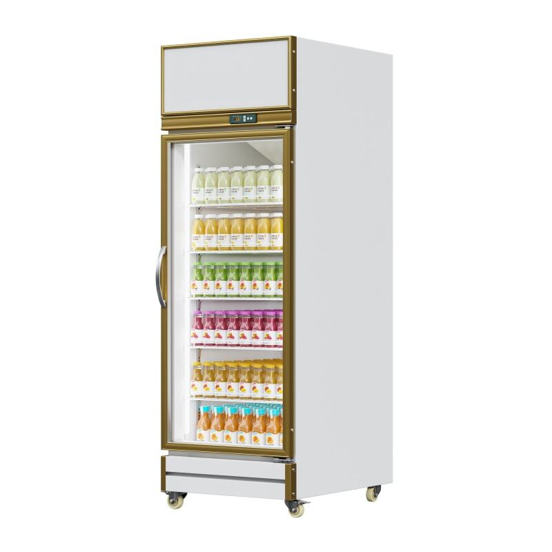 Beverage Fridge White (Golden Frame Exterior, Upmounted Compressor)（1 Door）