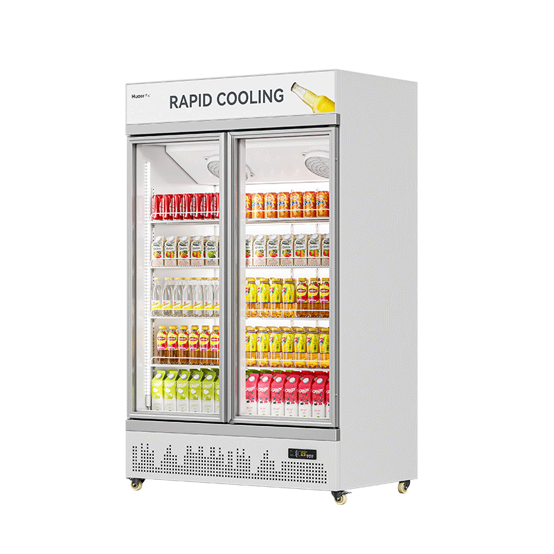 Beverage Fridge White (Top Lightbox, Downmounted Compressor)（2 Doors）