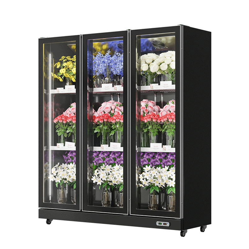 Floral Cooler Black (Rearmounted Compressor)（3 Doors）